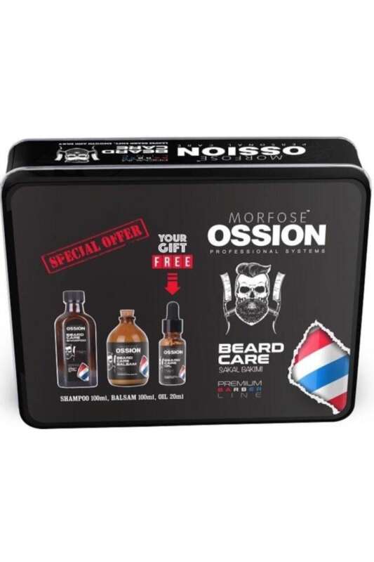 Morfose Ossion Premium Barber Line Beard 3lü Set | Sakal Bakım Seti - 1