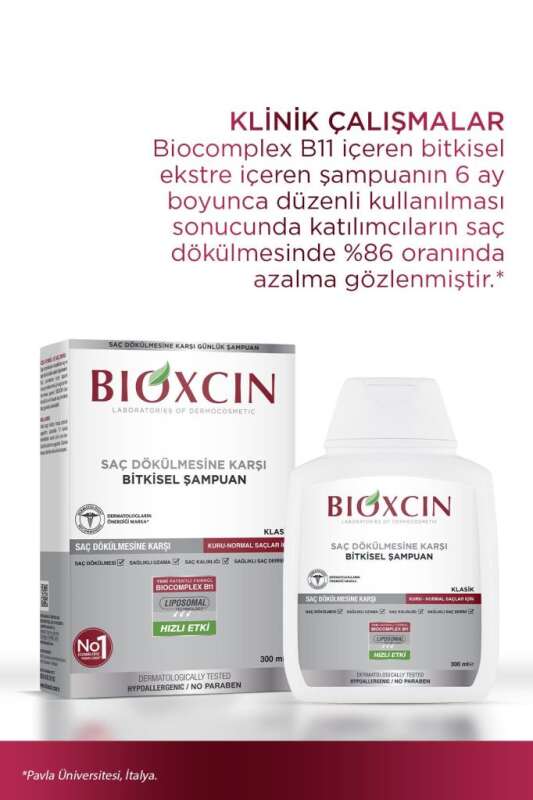 Bioxcin Klasik Saç Dökülmesi Karşıtı Şampuan - Kuru ve Normal Saçlar İçin Besleyici Formül 300 ml - 6