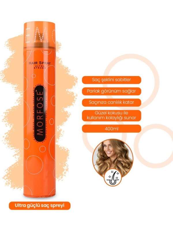Morfose Ultra Sert Saç Spreyi 400ml | Yüksek Tutuculuk ve Kalıcı Saç Modeli - 2