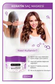 Morfose Yıpranmış Saçlara Özel Keratin İçerikli Saç Maskesi 500ml | Derinlemesine Onarıcı Bakım - 3
