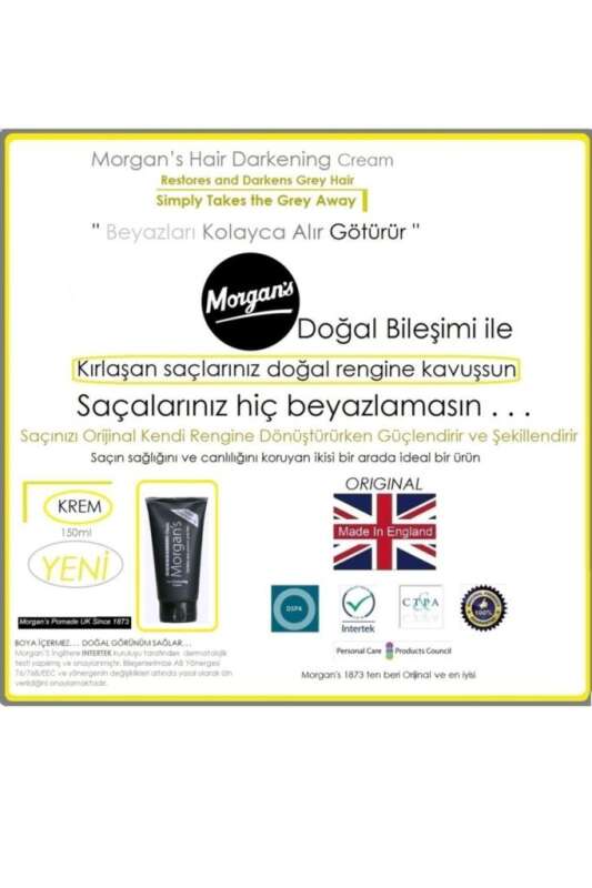 Morgans Pomade Hair Darkening Cream - Gri Örtücü ve Saç Koyulaştırıcı Bakım Kremi 150ml - 2