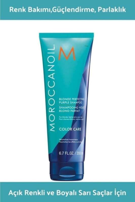 Moroccanoil Purple Mor Şampuan 200ml: Sarışın ve Açık Renkli Saçlar İçin Renk Koruma ve Parlaklık - 1