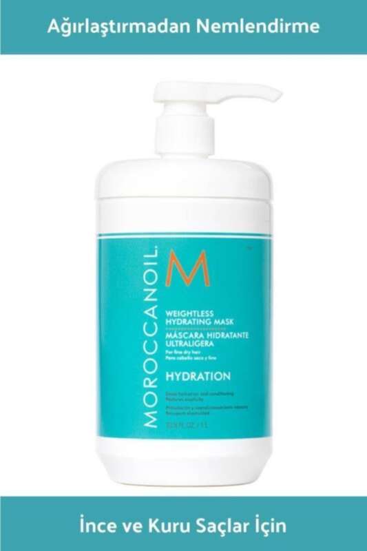 Moroccanoil Weightless Ağırlık Yapmayan Nemlendirici Saç Maskesi - İnce Telli ve Hassas Saçlar İçin 1000ml - 1