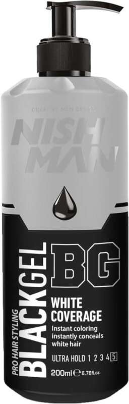 Nishman Black Gel BG White Coverage 200ml | Beyaz Kapatıcı Siyah Jöle - 1