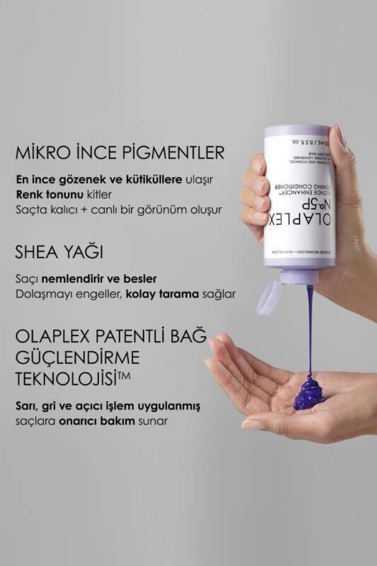 Olaplex No.5P Sarı, Gri ve Beyaz Saçlar İçin Onarıcı Mor Tonlama Kremi 250 ml - Sarı Ton Giderici, Bağ Onarımlı ve Renk Koruyucu - 4