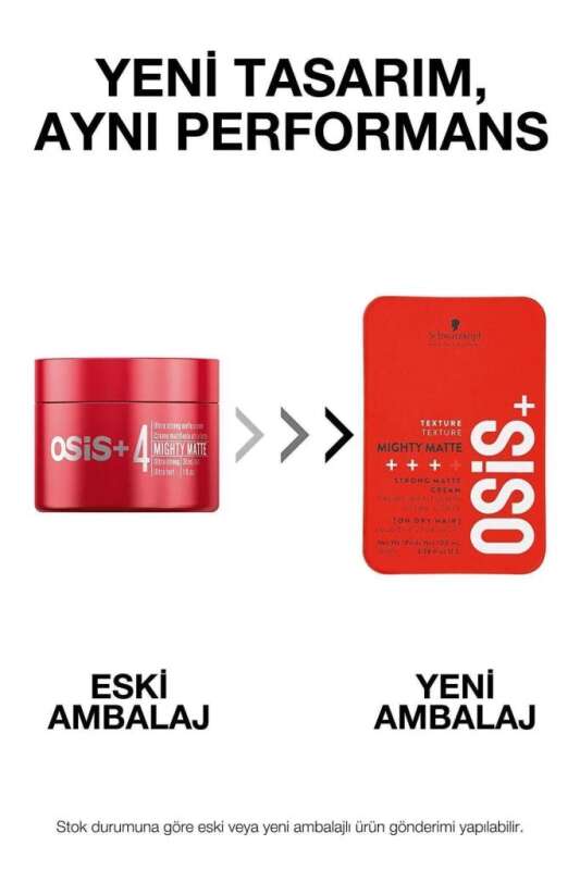 Schwarzkopf Osis+ Mighty Matte Strong Cream Güçlü Tutucu Mat Şekillendirici Krem 100 ml | Yoğun Tutuş ve Mat Sonuç - 2