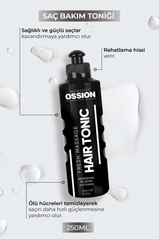 Morfose Ossion Premium Barber Line Hair Tonic 250ml | Saç Bakım ve Canlandırıcı Tonik - 2