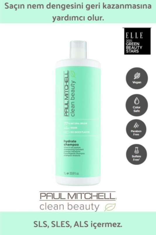 Paul Mitchell Clean Beauty Hydrate Kuru Saçlar Nemlendirici Şampuan 1000 ml | Kuru Saçlar İçin Nemlendirici Şampuan - 1