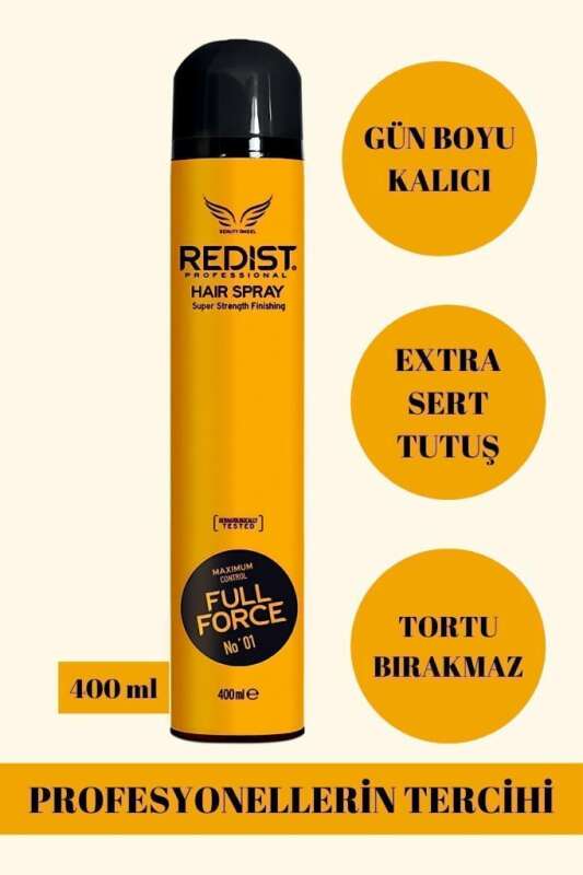 Redist Full Force Extra Sert Saç Spreyi 400ml | Güçlü Sabitleme ve Uzun Süreli Etki - 6