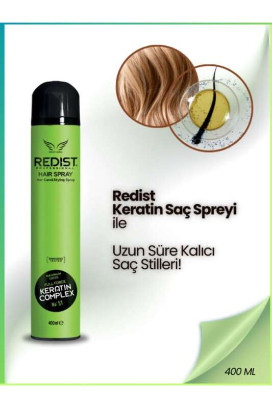 Redist Full Force Saç Spreyi 400ml | Tam Güç Keratinli - 2