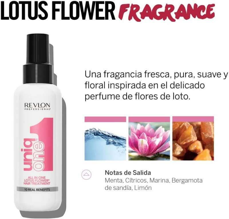 Revlon Uniq One Lotus 10 Etkili Durulanmayan Sprey Maske 150 ml | Lotus Kokulu, Çok Amaçlı Saç Bakım Spreyi - 2