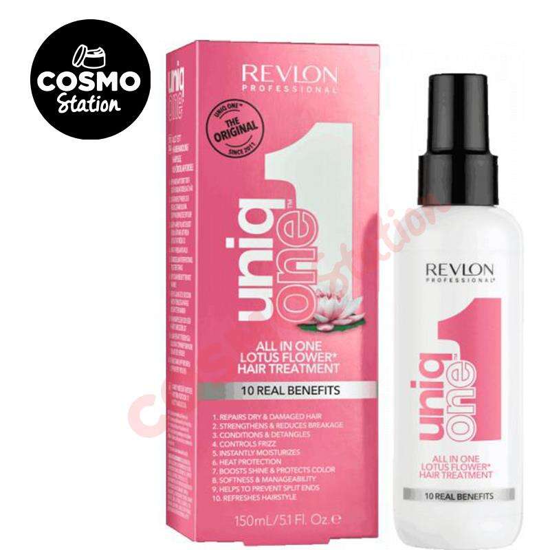 Revlon Uniq One Lotus 10 Etkili Durulanmayan Sprey Maske 150 ml | Lotus Kokulu, Çok Amaçlı Saç Bakım Spreyi - 1