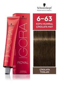 Schwarzkopf Igora Royal Colors 6-63 Koyu Kumral Çikolata Mat Saç Boyası 60 ml | Zengin Çikolata Tonları, Mat ve Doğal Görünüm - Igora