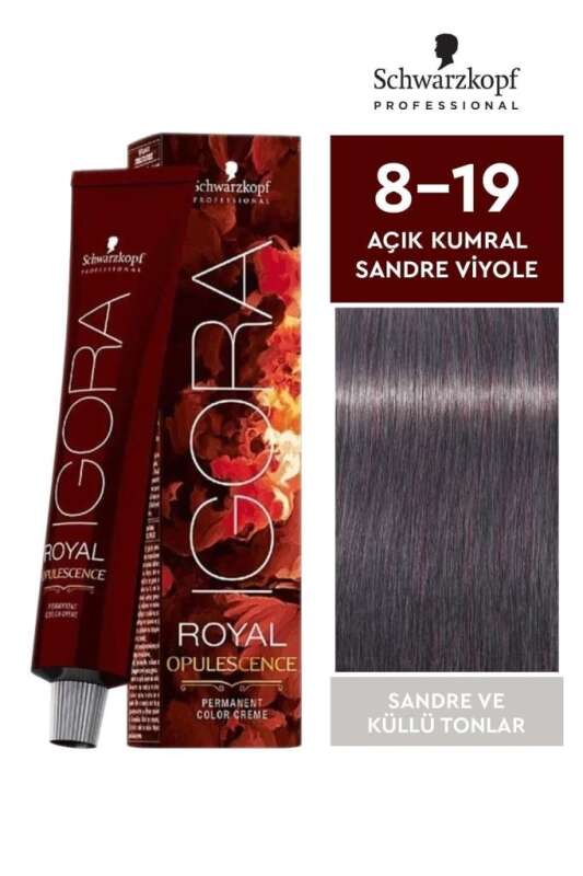 Schwarzkopf Igora Royal Opulescence 8-19 Açık Kumral Sandre Viyole Saç Boyası 60ml | Profesyonel Kalıcı Renk - 1