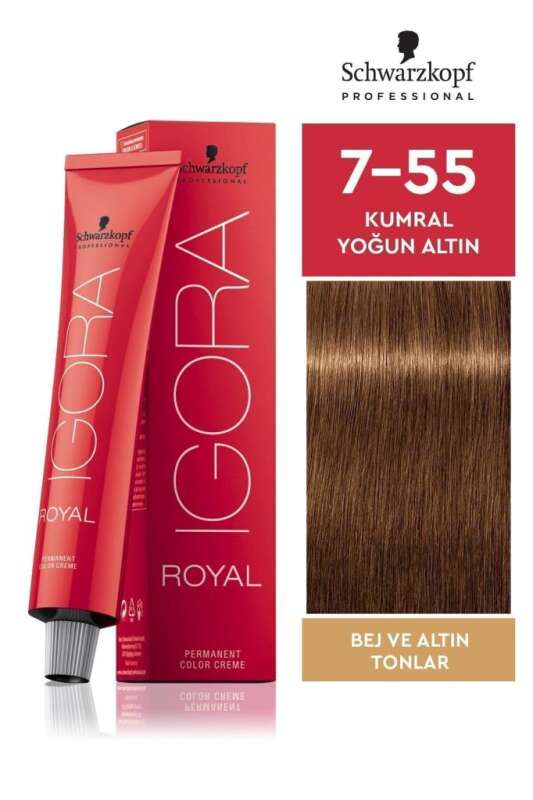 Schwarzkopf Igora Royal Colors 7-55 Kumral Yoğun Altın Saç Boya 60ml - 1