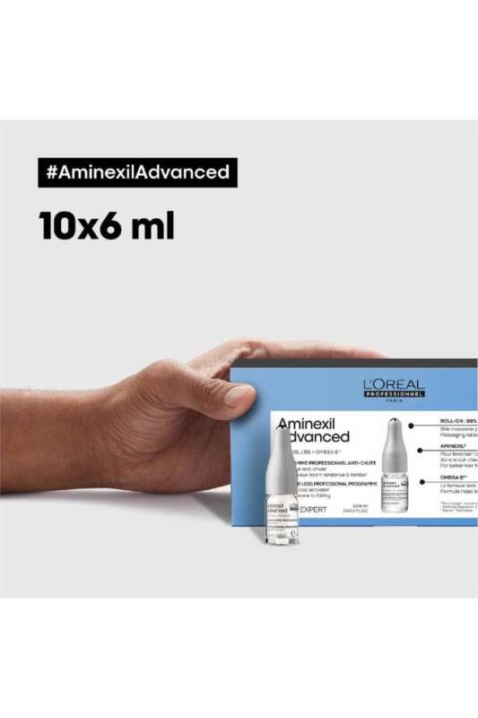 LOréal Professionnel Aminexil Advanced Saç Dökülmesine Karşı Etkili Kür 10x6 ml - Yoğun Güçlendirme & Saç Köklerini Canlandırma - 3