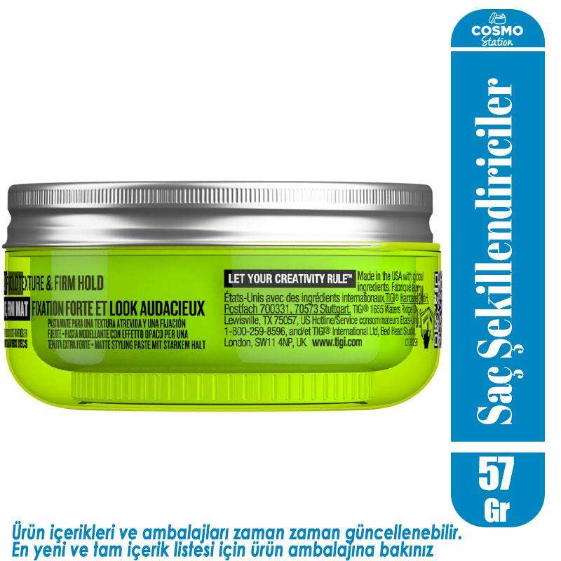 Tigi Bed Head Manipulator Matte Texturizing Paste 57 gr - Mat Tutuşlu ve Esnek Şekillendirici Macun - 2