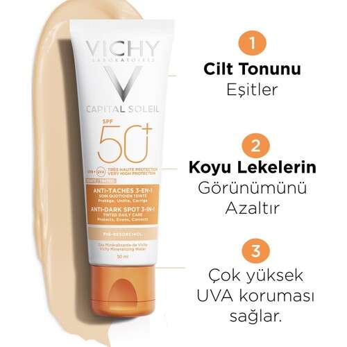 Vichy Capital Soleil Anti Dark Spot Spf 50+ 3 Etkili Leke Karşıtı Renkli Güneş Kremi 50 Ml - 2