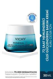 Vichy Mineral 89 Zengin Nemlendirici Yoğun Bakım Kremi 50ml - Cilt Bariyerini Güçlendiren & 72 Saat Nemlendirme - Vichy